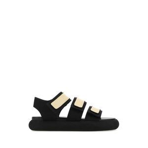 Neous Women Two-Tone Fabric And Leather Octans Sandals
